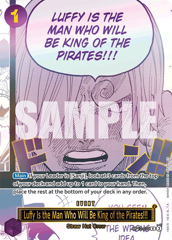 Luffy Is the Man Who Will Be King of the Pirates!!! — OP12-079p1